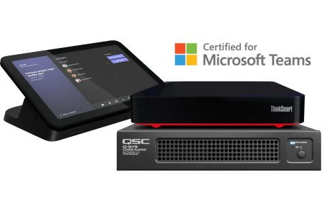 Microsoft Teams Rooms 인증을 받은 Q-SYS 및 Lenovo UC 컴퓨팅 번들의 이미지