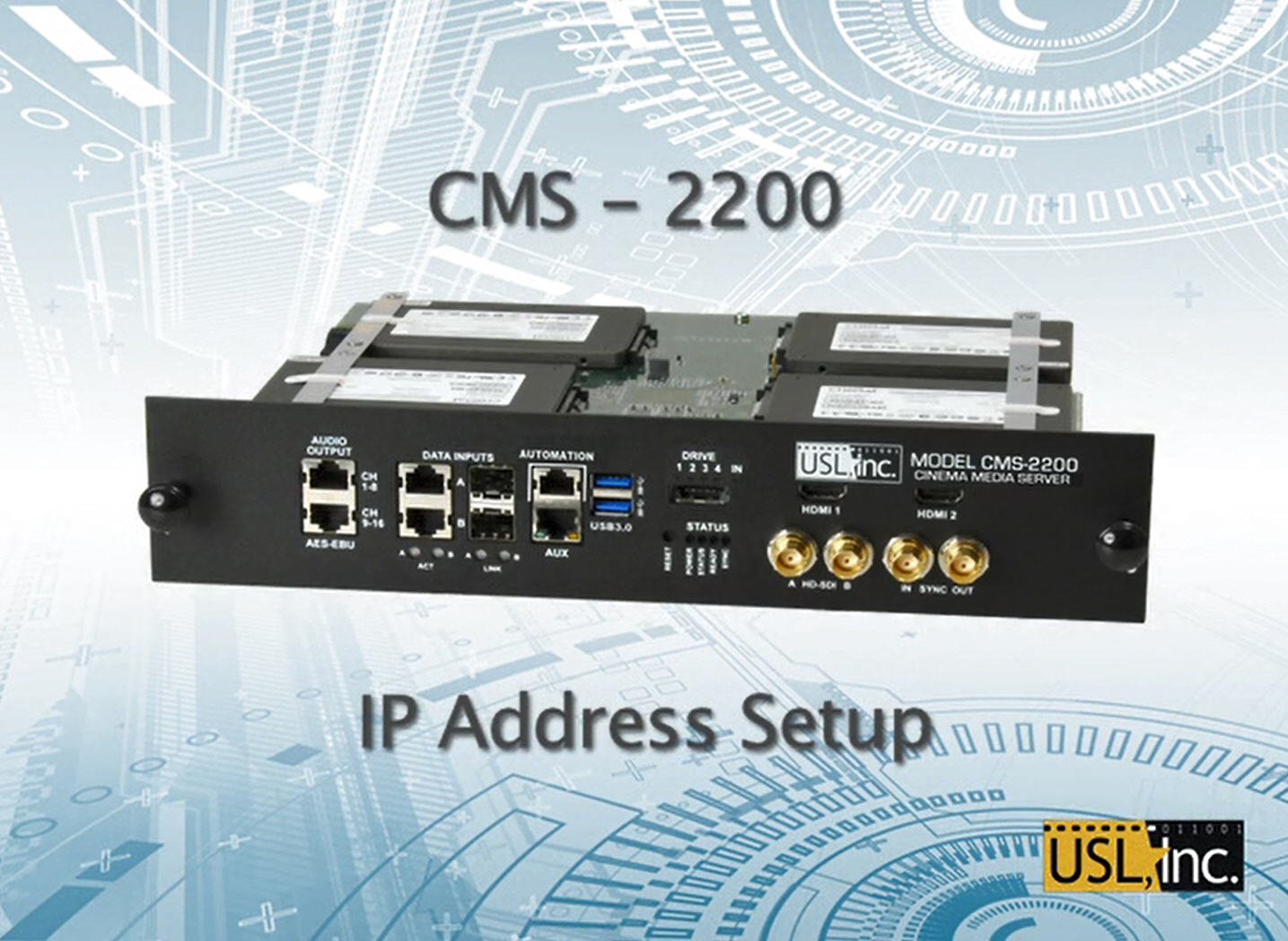 CMS-2200 IP 주소 설정을 위한 비디오 썸네일