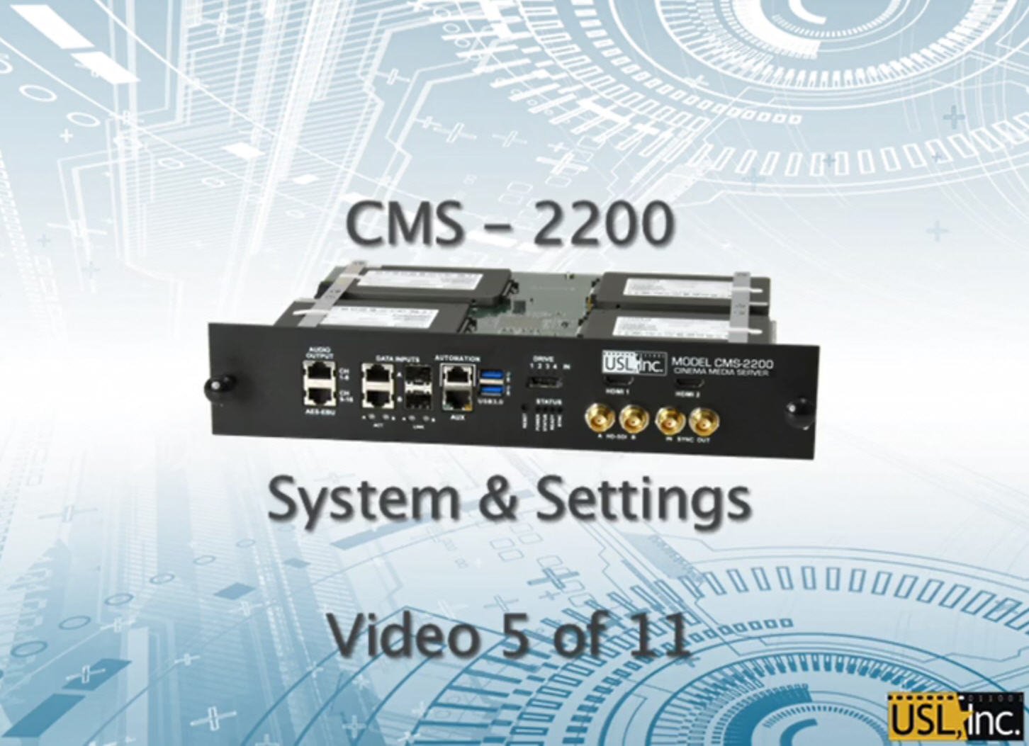 CMS-2200 시스템 및 설정용 비디오 썸네일