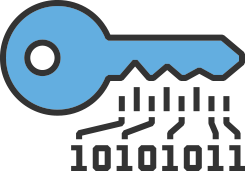 이진수를 표시하는 글머리 기호 홈이 있는 키 그림