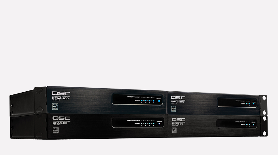 4 Q-SYS SPA 시리즈 네트워크 증폭기 전면도