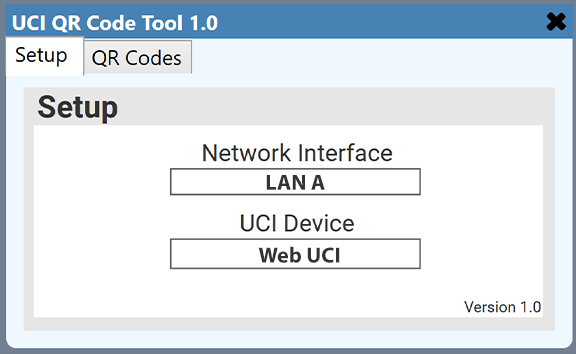 UCI QR code tool 설정 예시