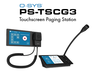 PS-TSCG3 이미지, 이미지 텍스트: Q-SYS PS-TSCG3 터치스크린 페이징 스테이션