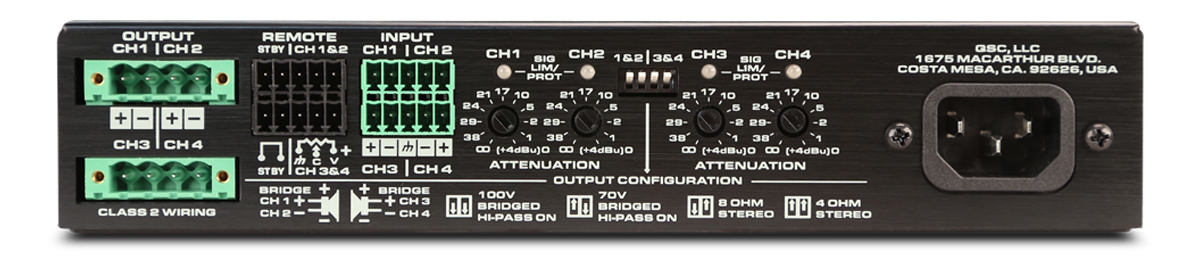 SPA 4 - 100 앰프 후면 이미지