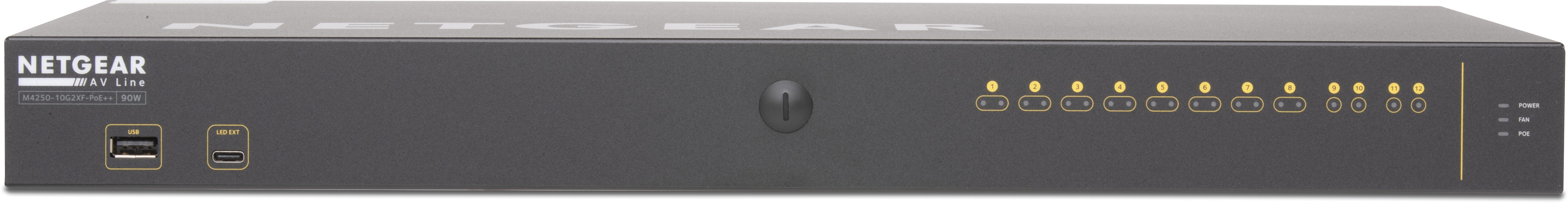 Q-SYS NS10-720++ 네트워크 스위치(전면)