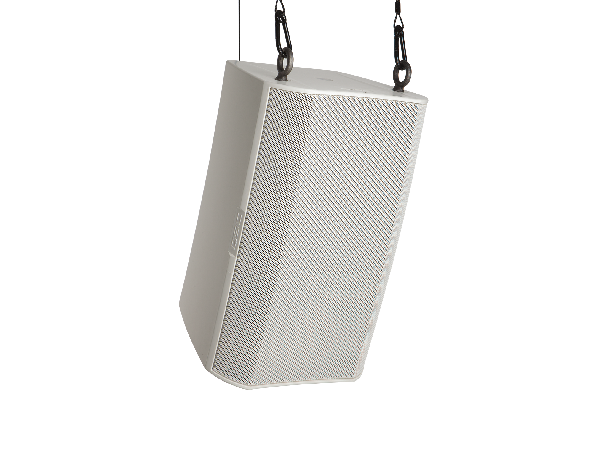 Front Right Angle Image of the White AD-S10T with M10 Eyebolt Suspension Kit