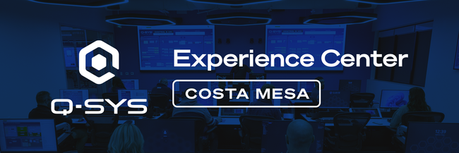 Q-SYS 및 체험 센터 오스틴 로고