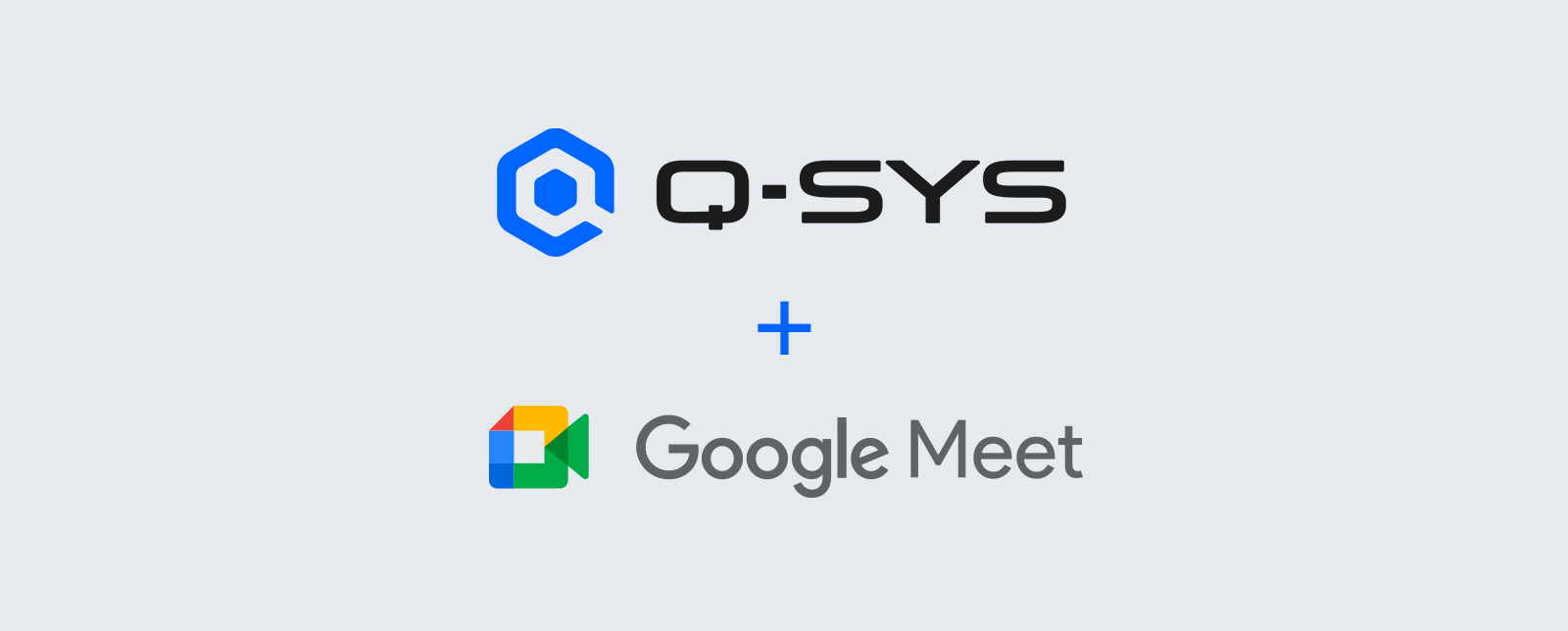 Q-SYS 및 Google Meet 로고