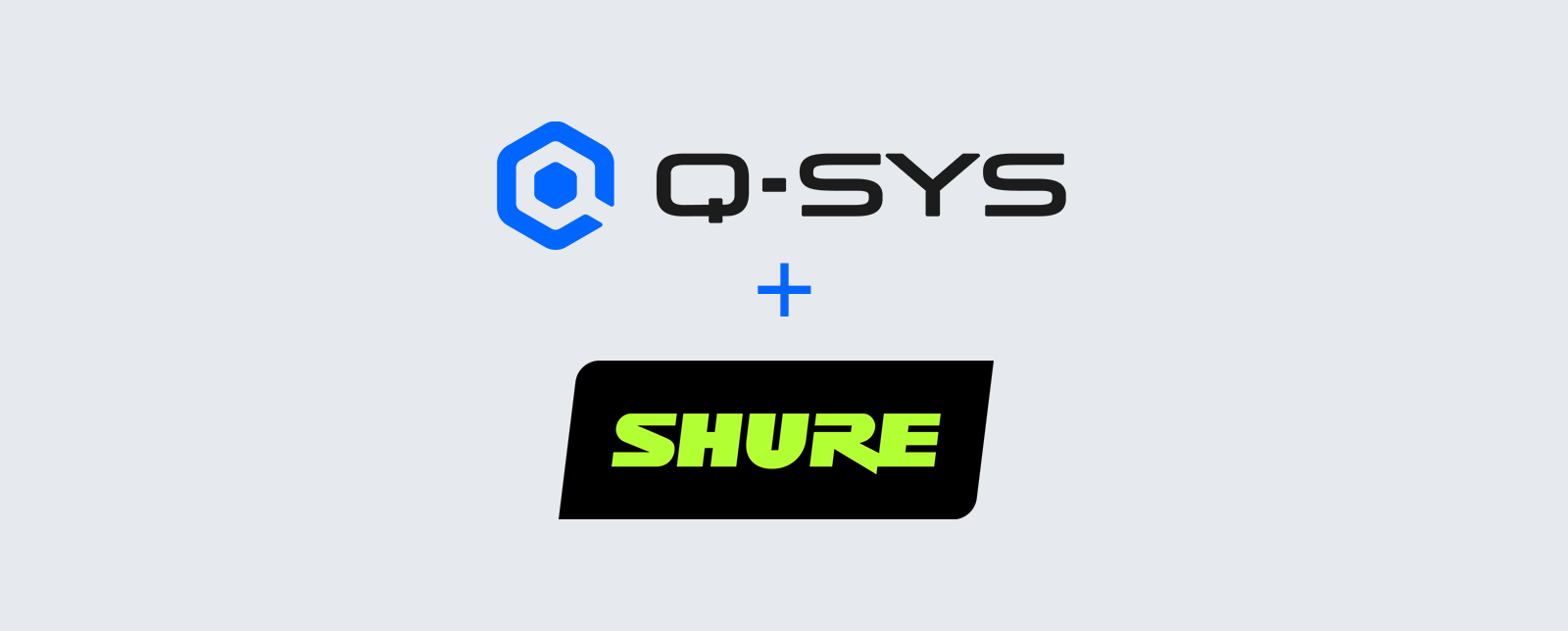 Q-SYS 및 Shure 로고